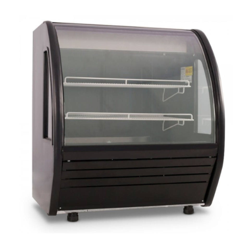BHS10 Vitrina negra de 1 metro con cristal curvo Imbera