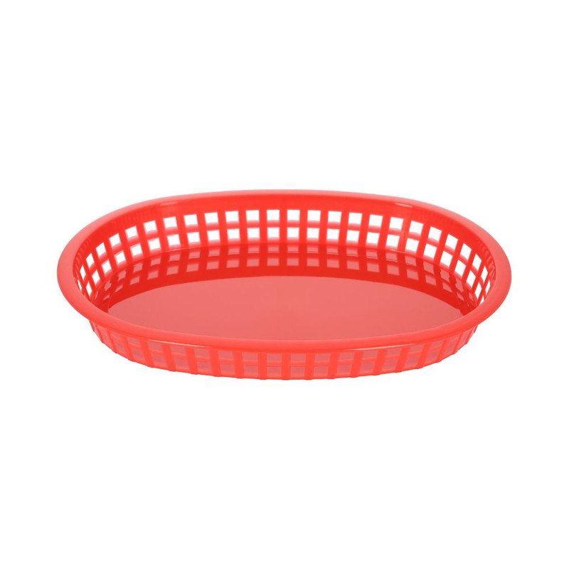 CANASTILLA OVALADA DE 27 CM ROJA
