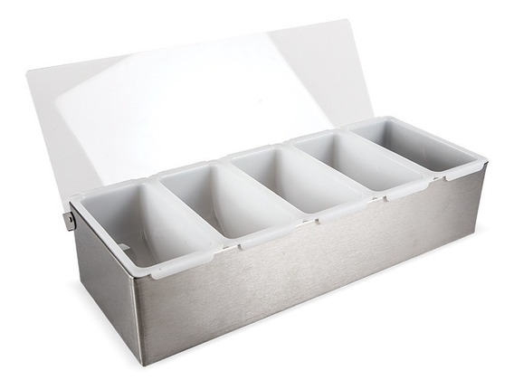 CONDIMENTERO ACERO 5 INSERTOS *UP