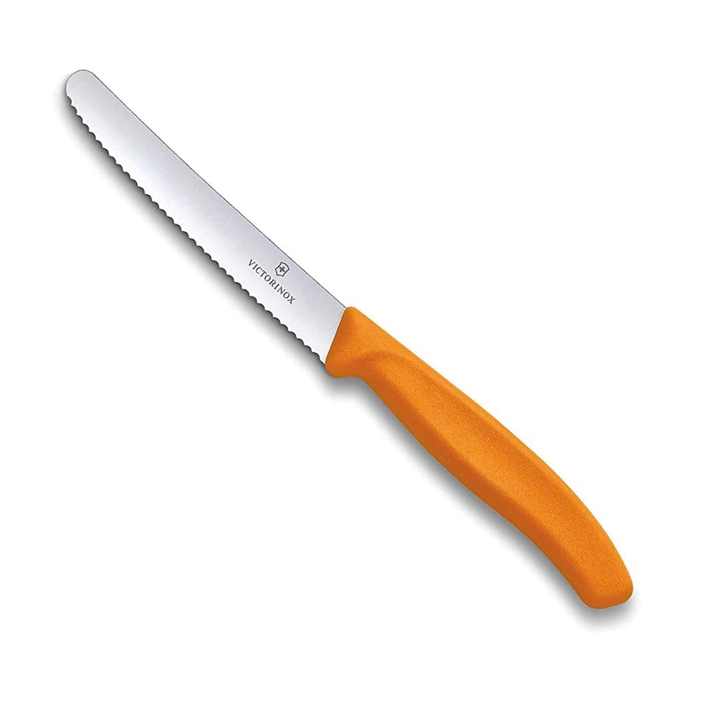Cuchillo dentado redondo de 11cm naranja Victorinox