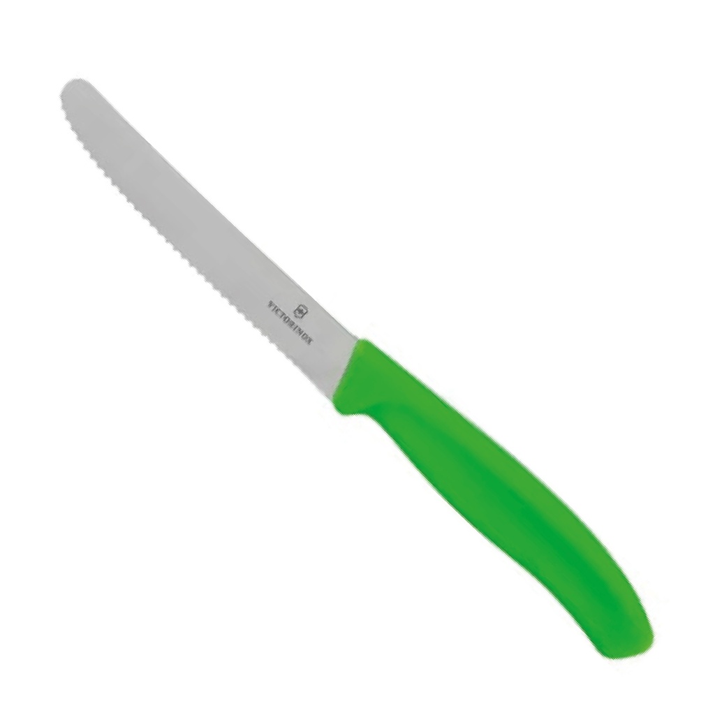 Cuchillo dentado redondo 11cm verde Victorinox