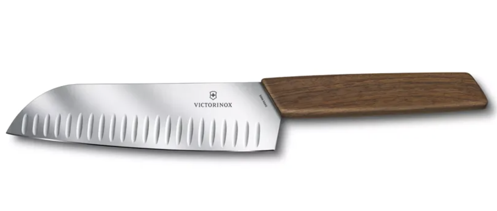 CUCHILLO SANTOKU SWISS MODERN 17CM M/NOGAL 