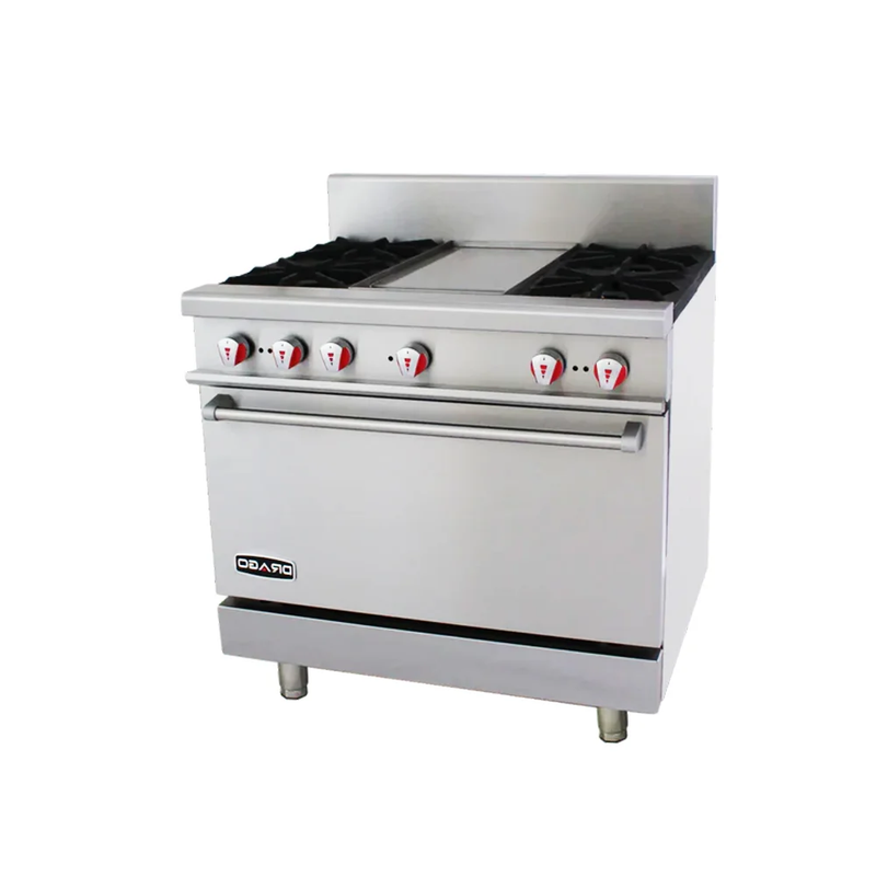 Estufa de 4 quemadores con horno y plancha Drago