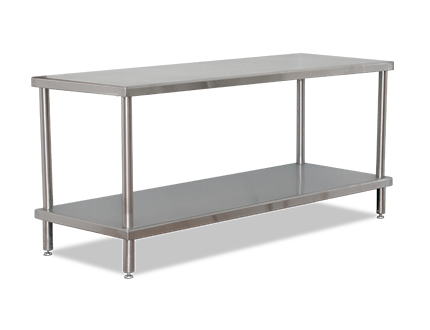 MESA DE TRABAJO CENTRAL CON RESPALDO Y ENTREPAÑO 138X70X90CM