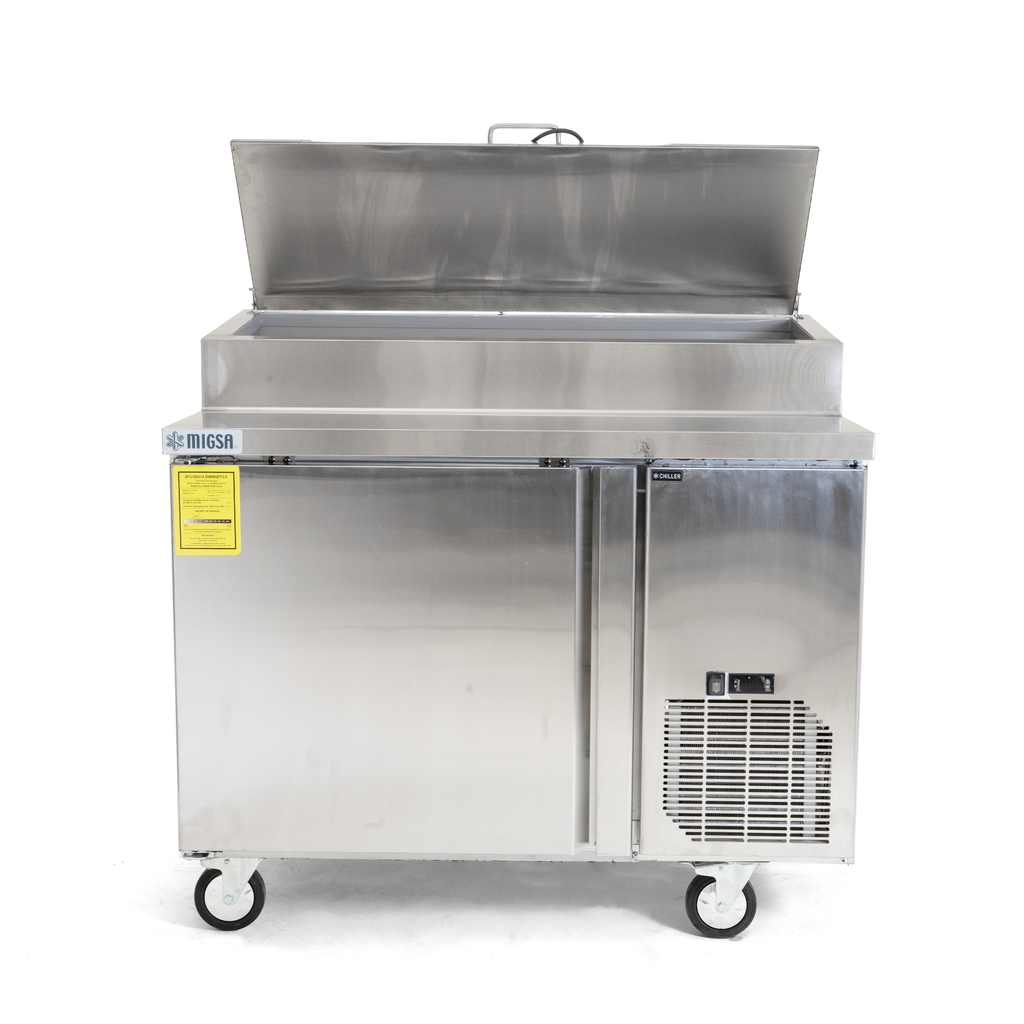 MIGSA MESA REFRIGERADA PARA PIZZAS 1 PUERTA 11 PIES