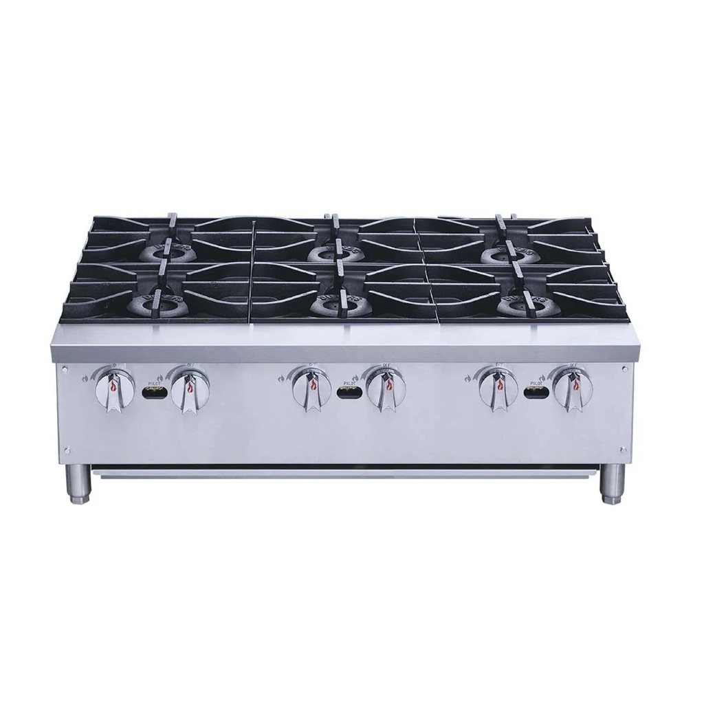 Parrilla de 6 quemadores a gas Migsa