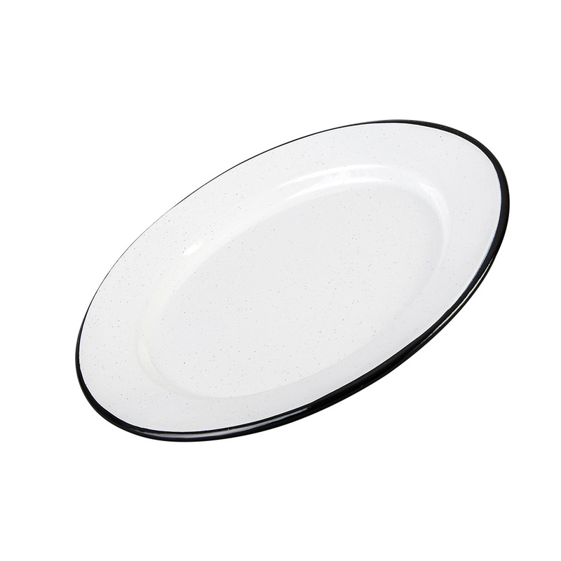 PELTRE PLATO LISO 24CM BLANCO FILO NEGRO *UP