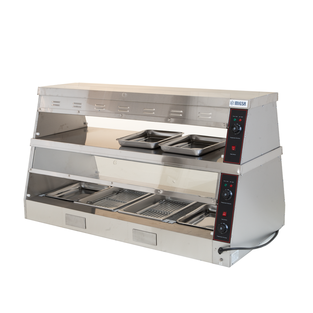 MIGSA VITRINA CALIENTE 2 NIVELES DOBLE EXHIBICION