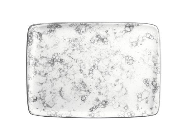 BONNA ROCKS BLACK 34X16CM RECTANGULAR PLATE *UP