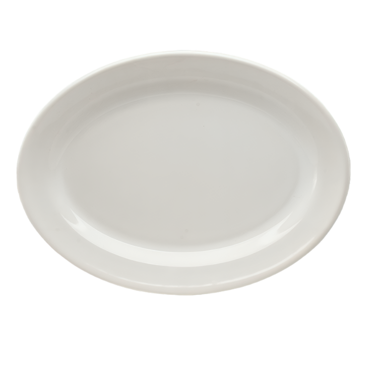 Plato ovalado de 33cm blanco glacial