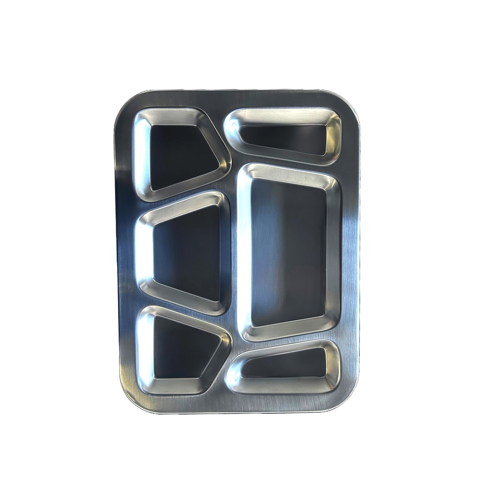 TRAMONTINA BANDEJA DE AUTOSERVICIO 6 CAVIDADES ACERO *UP