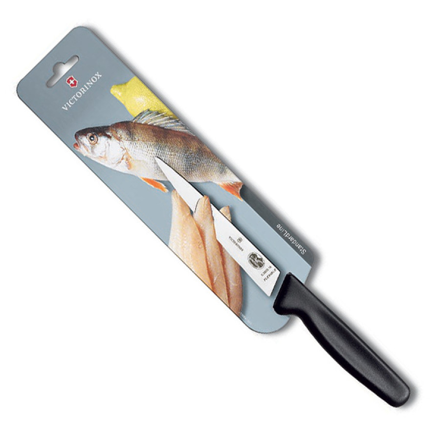 Cuchillo pescadero de 20cm negro blister Victorinox