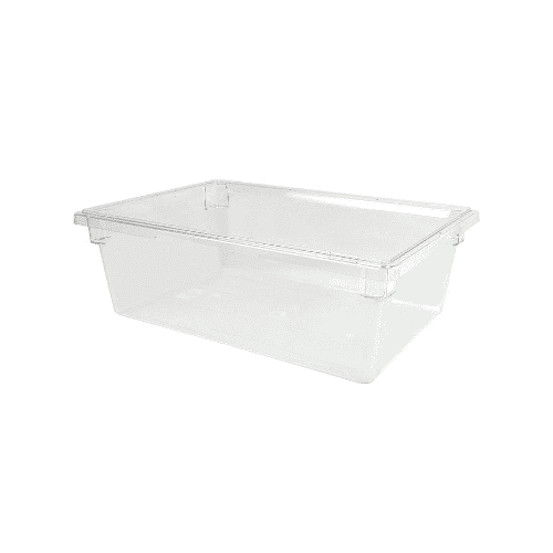 CAJA PARA ALIMENTOS TRANSPARENTE, POLICARBONATO 18 X 26 X 06 PG, 8.75 GAL