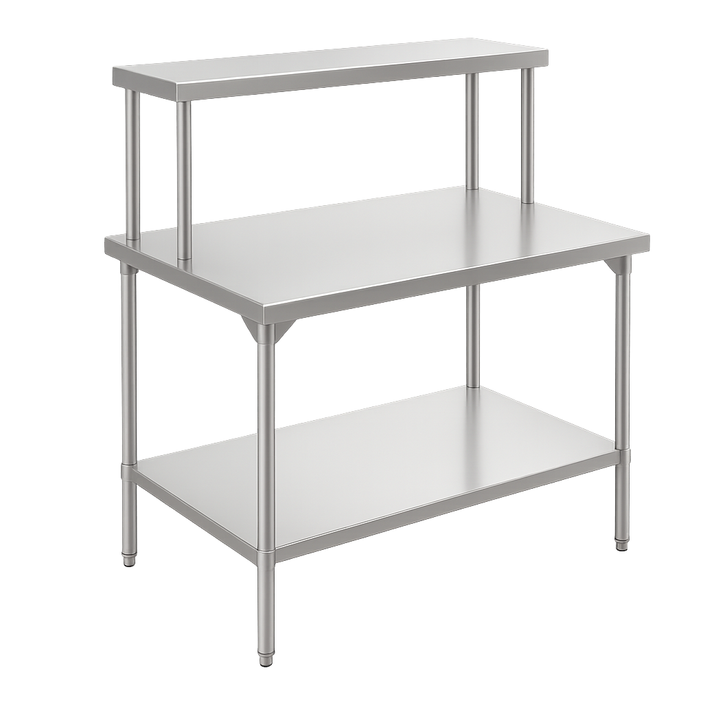 MESA DE TRABAJO CENTRAL CON REPISA Y TRABAJO 160X80X90 CM 
