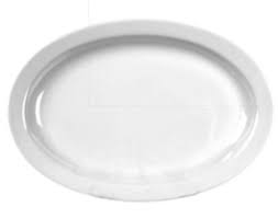 PLATO OVALADO CON BORDE ESTRECHO 29 X 20 CM BLANCO