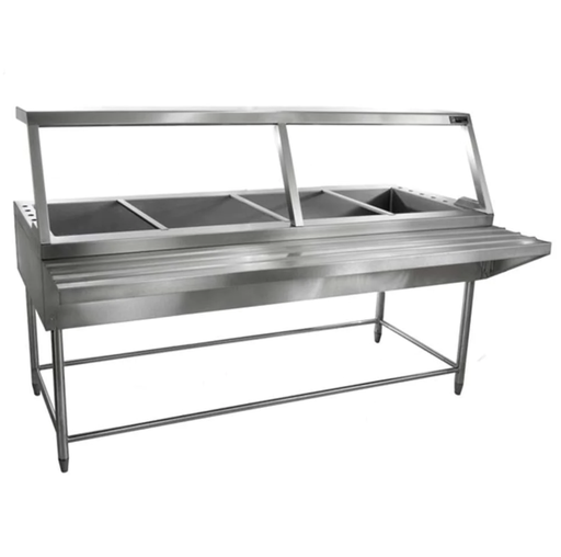[GABM4] Baño maría a gas base tubular de 4 insertos enteros