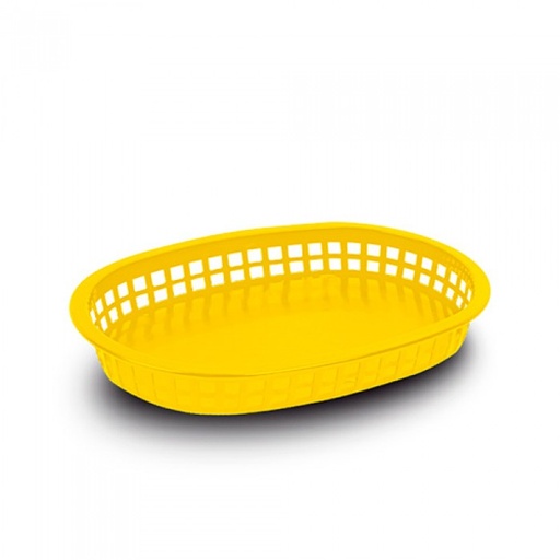 [PLBK1034Y] CANASTILLA OVALADA DE 27 CM AMARILLA