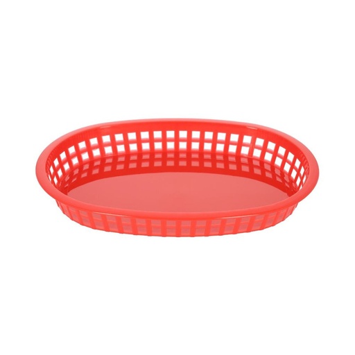 [PLBK1034R] CANASTILLA OVALADA DE 27 CM ROJA