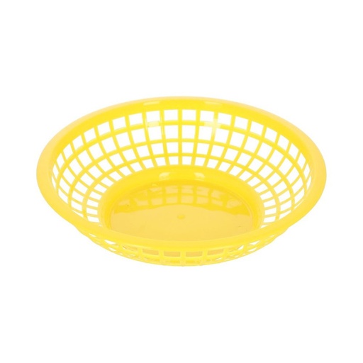 [PLBK008Y] Canastilla redonda de 20 cm amarilla