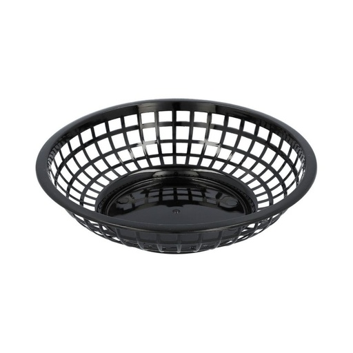 [PLBK008K] CANASTILLA REDONDA DE 20CM NEGRA