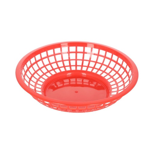 [PLBK008R] Canastilla redonda de 20 cm roja
