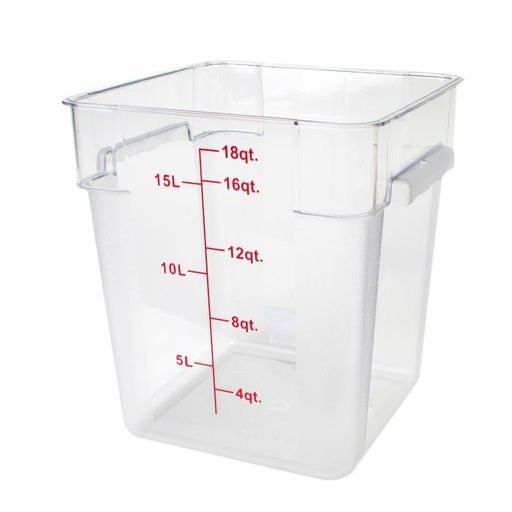 [PLSFT018PC] CONTENEDOR CUADRADO 18L POLICARBONATO