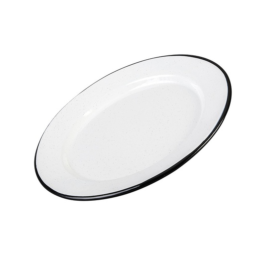 [BAPL24BN] PELTRE PLATO LISO 24CM BLANCO FILO NEGRO *UP