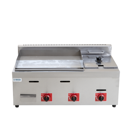 [PFM-85] MIGSA PLANCHA LISA CON FREIDORA A GAS