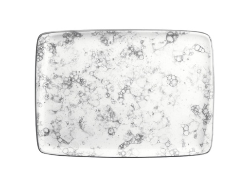 [GA201700359] BONNA ROCKS BLACK 34X16CM RECTANGULAR PLATE *UP