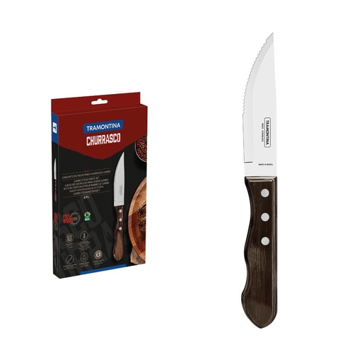 [21199/931] TRAMONTINA SET 4 CUCHILLOS JUMBO 12CM POLYWOOD 
