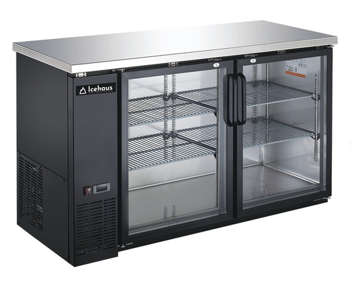 [INT/BBC-2PV-AI] ENFRIADOR BARRA TRASERA, 2 PUERTAS DE VIDRIO INTERNATIONAL 