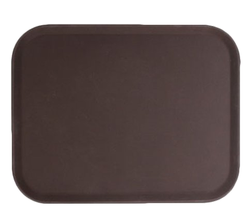 [PLFT1418BR] CHAROLA RECTANGULAR FIBRA DE VIDRIO CAFE 35X45cm 