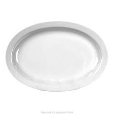 [NS513W] PLATO OVALADO CON BORDE ESTRECHO 33 X 21.5 CM BLANCO