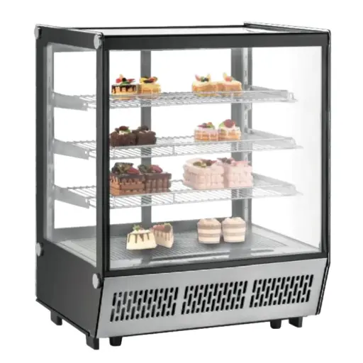 [CW-235] MIGSA VITRINA REFRIGERADA CRISTAL RECTO CON 4 NIVELES DE EXHIBICION